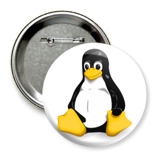 Значок 75мм с принтом Linux