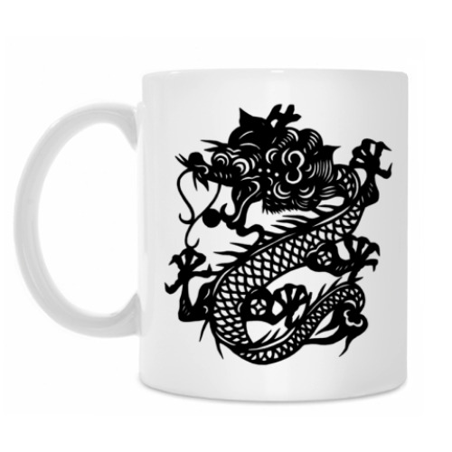 Кружка с принтом Черный Дракон
