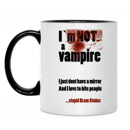Кружка с принтом I'm not a vampire