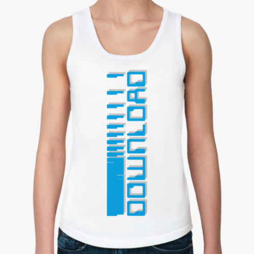 Женская майка с принтом  «DOWNLOAD»