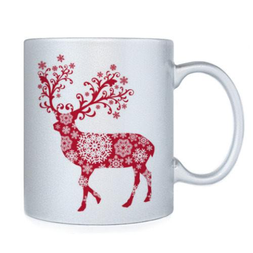 Кружка с принтом Новогодний олень