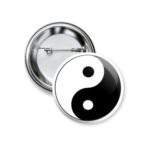 Значок 37мм с принтом  Инь-Янь