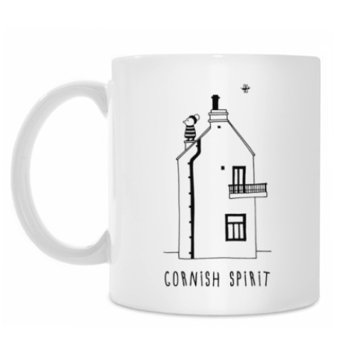 Кружка с принтом Корнуольский домик