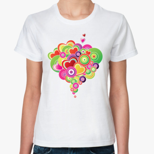 Классическая футболка с принтом HEART