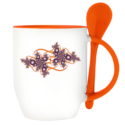 Кружка с ложкой с принтом Абстракция