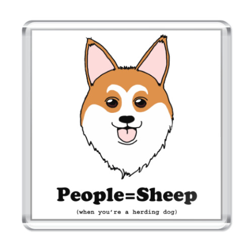 Магнит с принтом  People=Sheep