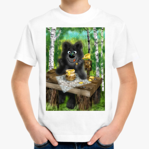 Детская футболка с принтом Любитель меда!