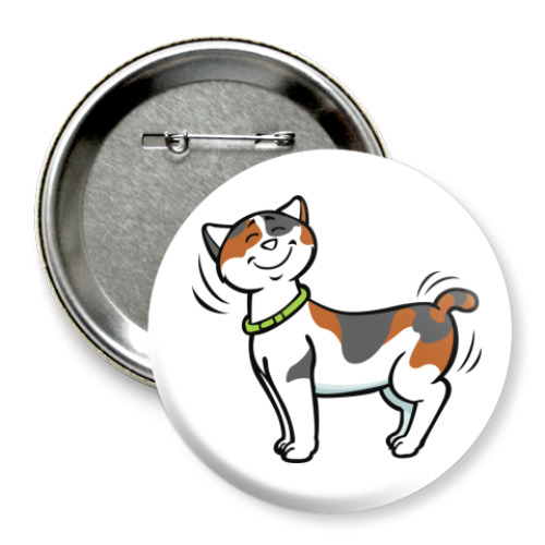 Значок 75мм с принтом Кот-котофеич