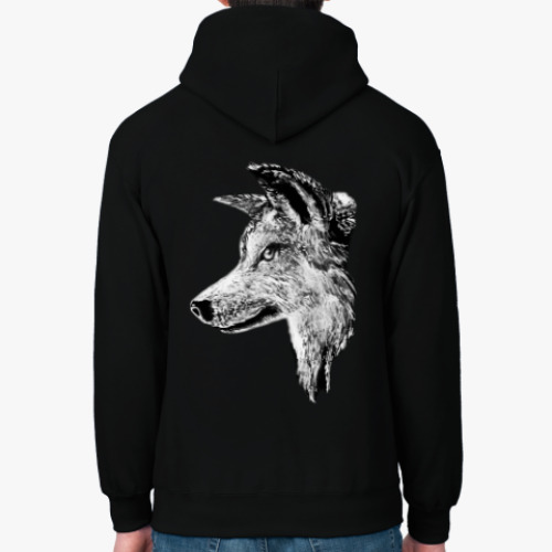 Толстовка худи с принтом Волк