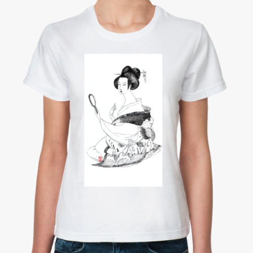 Классическая футболка с принтом  'Мейко'