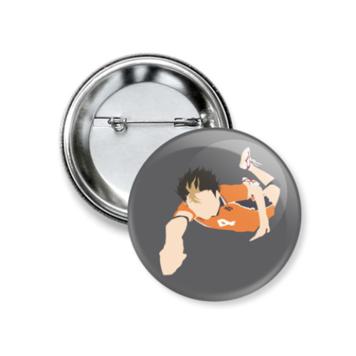 Значок 37мм с принтом Haikyuu!! Волейбол!! Ю Нишиноя