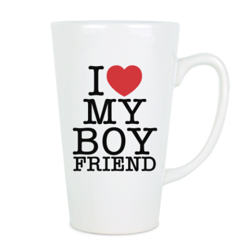 Чашка Латте с принтом I love my boy