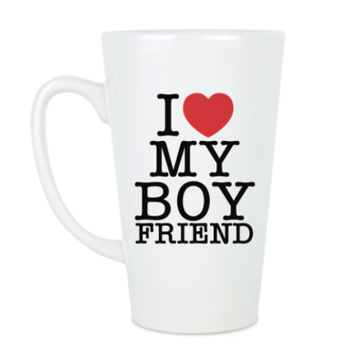 Чашка Латте с принтом I love my boy