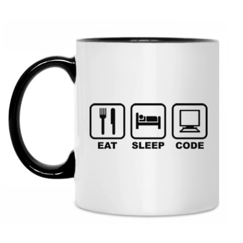 Кружка с принтом Eat Sleep Code
