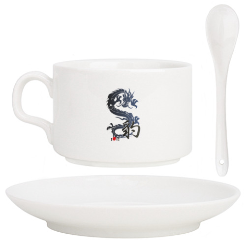 Кофейный набор с принтом Дракон