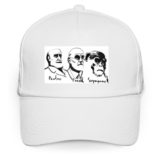 Кепка бейсболка с принтом Павлов-Фрейд-Шимпанзе