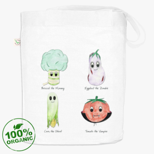 Сумка шоппер с принтом Spooky Vegetables