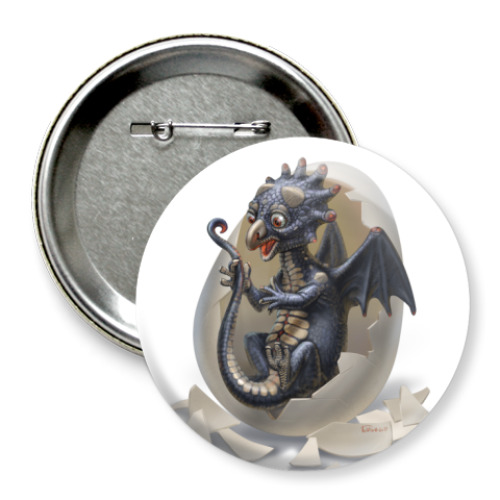 Значок 75мм с принтом Дракончик
