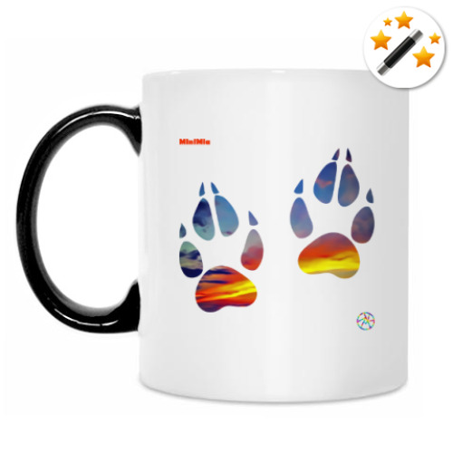 Кружка-хамелеон с принтом Лапы