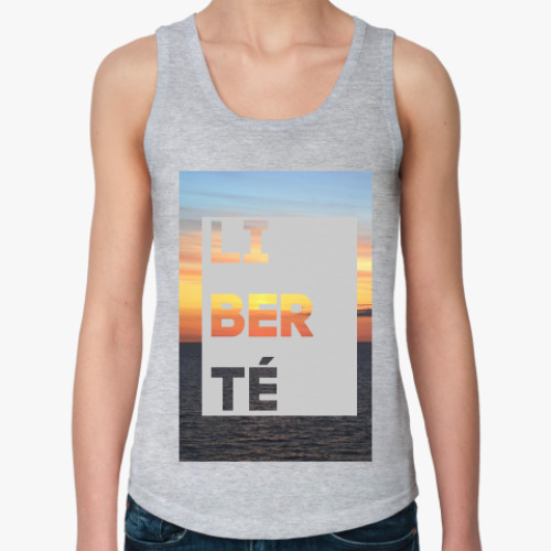 Женская майка с принтом Liberté | Свобода