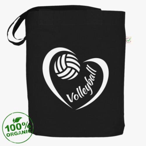 Сумка шоппер с принтом Волейбол в сердце