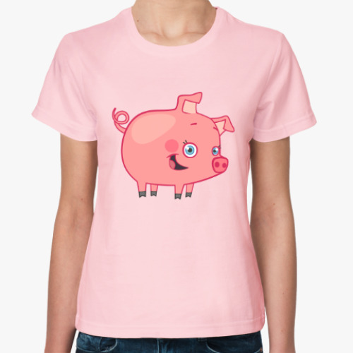 Женская футболка с принтом Хрюшка