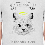 Кот ангел с нимбом над головой