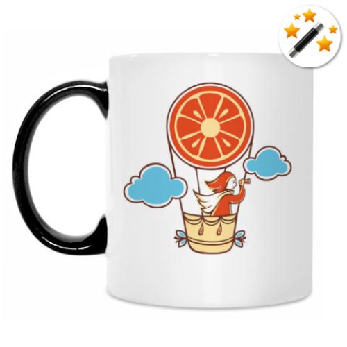 Кружка-хамелеон с принтом Апельсинка