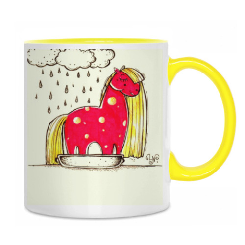 Кружка с принтом Купание красной коняшки