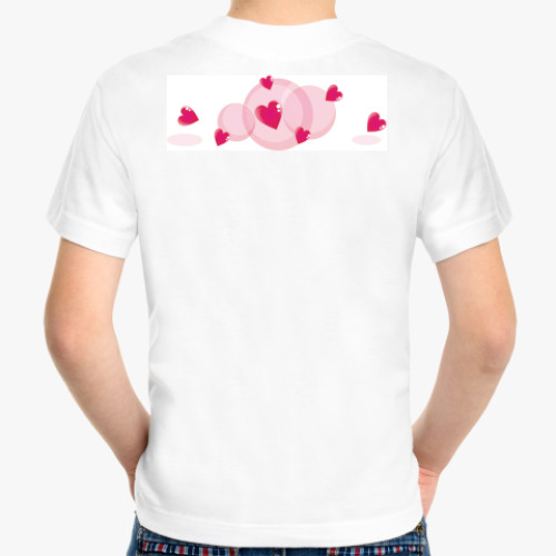 Детская футболка с принтом Сердце бьётся в ритме любви