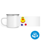 Кружка металлическая белая (круговая запечатка)