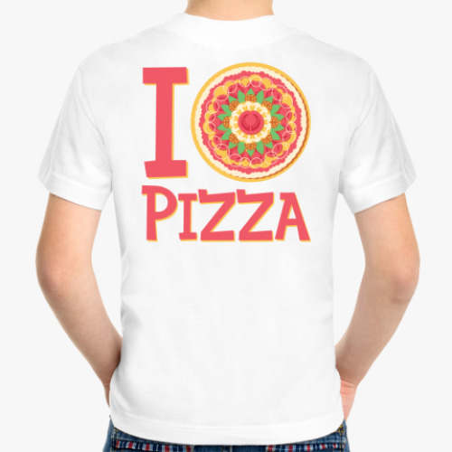 Детская футболка с принтом I love pizza