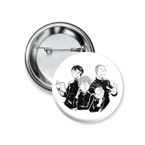 Значок 37мм с принтом Haikyuu!! Волейбол!! Старшая школа Карасуно