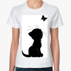 кот и бабочка