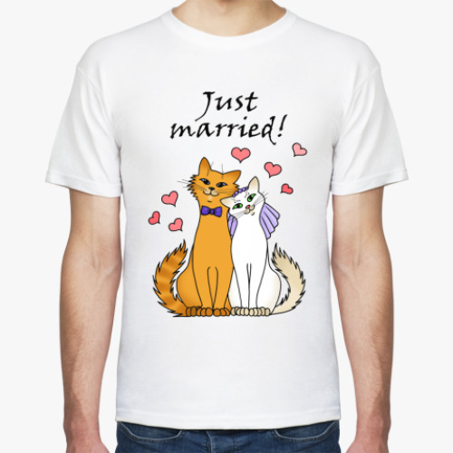 Футболка с принтом  Just married