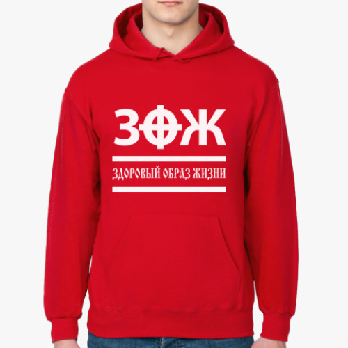 Толстовка худи с принтом Здоровый Образ Жизни