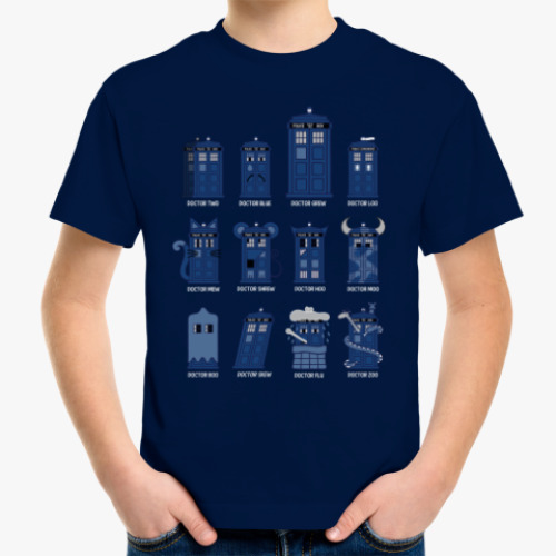 Детская футболка с принтом Доктор Кто