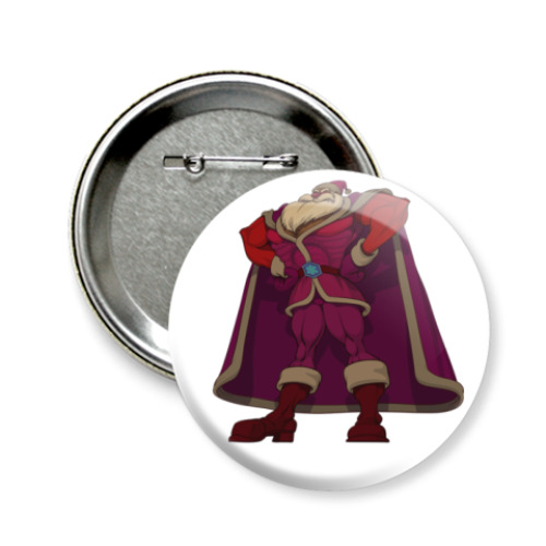 Значок 58мм с принтом   Могучий санта