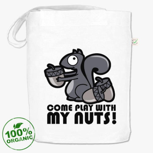 Сумка шоппер с принтом Play with my nuts