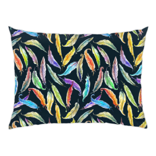 Подушка с принтом Перья