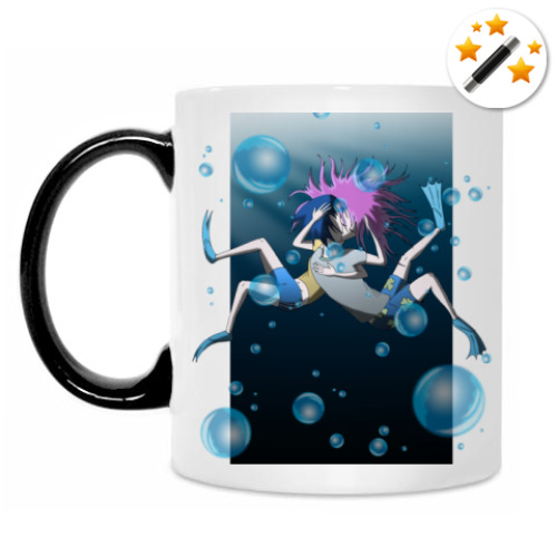 Кружка-хамелеон с принтом Под водой