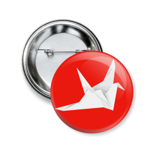 Значок 50мм с принтом Оригами