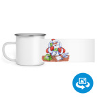 Кружка металлическая белая (круговая запечатка)