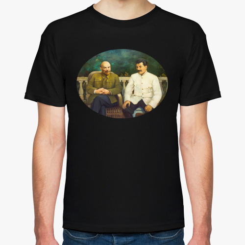 Футболка с принтом Владимир Ленин (Ульянов) и Иосиф Сталин