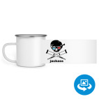 Кружка металлическая белая (круговая запечатка)