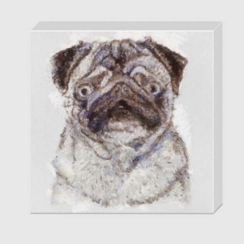 Холст с принтом Мопс