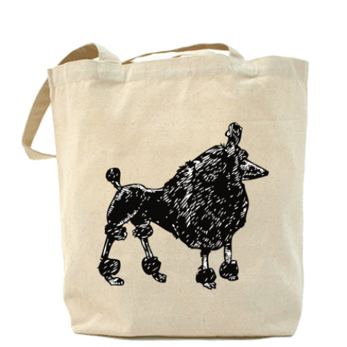 Сумка шоппер с принтом Пудель