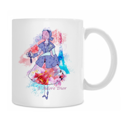 Кружка с принтом Я люблю Диор