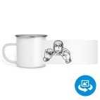 Кружка металлическая белая (круговая запечатка)