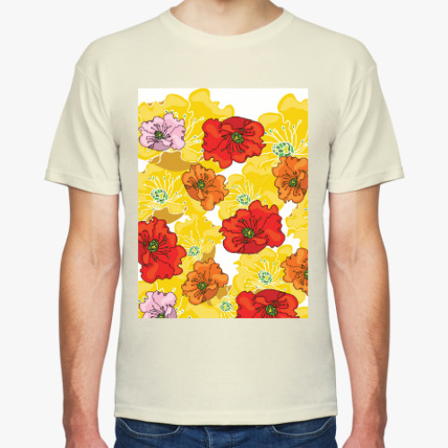 Футболка с принтом Марципановые цветы